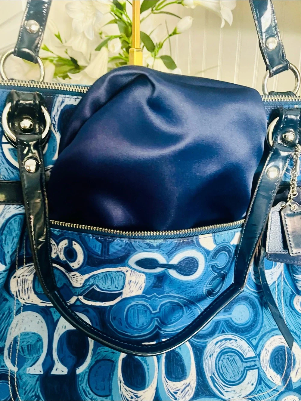 EUC Coach Poppy Signature Pop C Denim Glam Tote bag Three Hangtags C122019881 - Picture 9 of 15